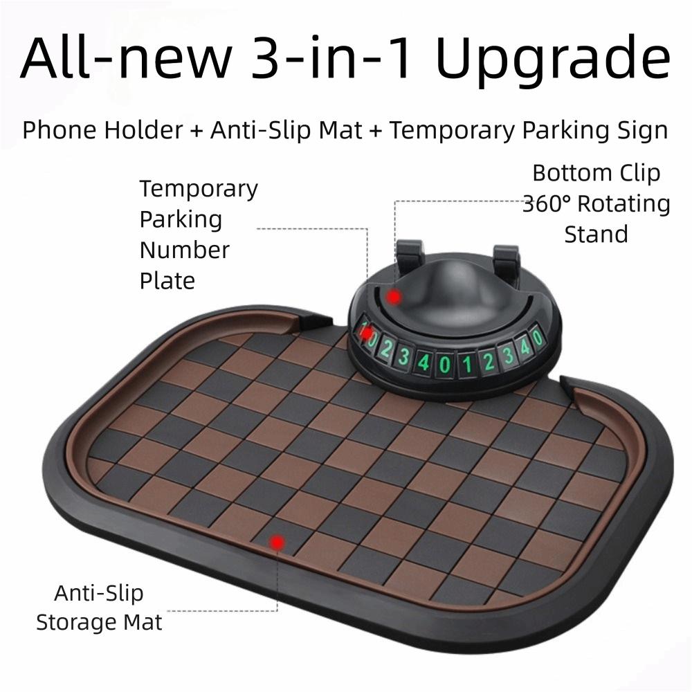 Three-In-One Design Car Phone Holder Non-Slip Pad Phone Holder Auto Organization