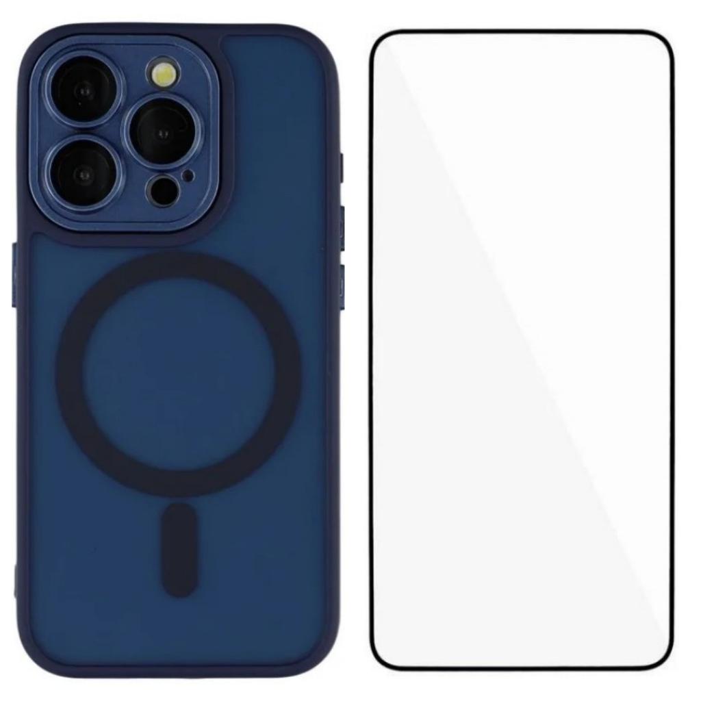 For iPhone 15 Pro Max Case Compatible with MagSafe WANLONFENG QB Series PC TPU Phone Cover with Screen Film