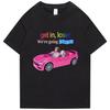 Get In Loser We're Going Insane Funny T-shirt Animal Raccoon Possum Meme Short Sleeve Men T-shirts Fashion Cotton T Shirt