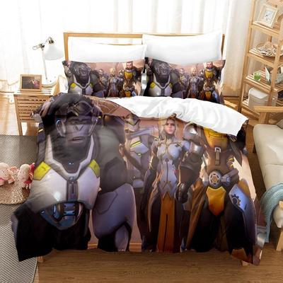 Gra Overwatch 2 Invasion Kolekcja pościeli Rozmiar Pojedynczy Twin Pełny Queen King Rozmiar Kolekcja pościeli Sypialnia dla dorosłych chłopców Poszewka na kołdrę Kolekcje Nowe Anime