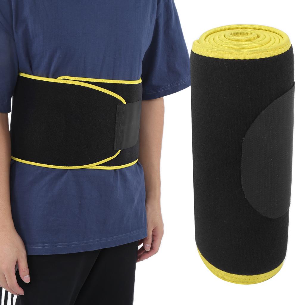 Waist Trimmer Belt Adjustable Gym Fitness Waist Trainer Band for Yoga Exercise Weight LossYellow Black
