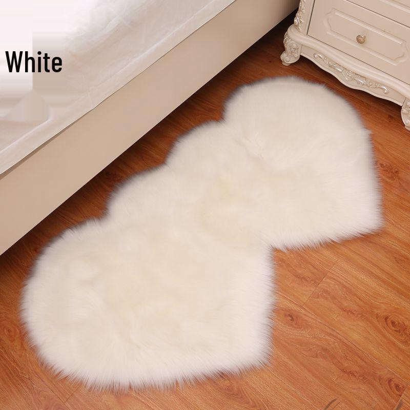 Double-Sided Plush Blanket Rug for Living Room & Bedroom - Girly Faux Wool Decor Standard