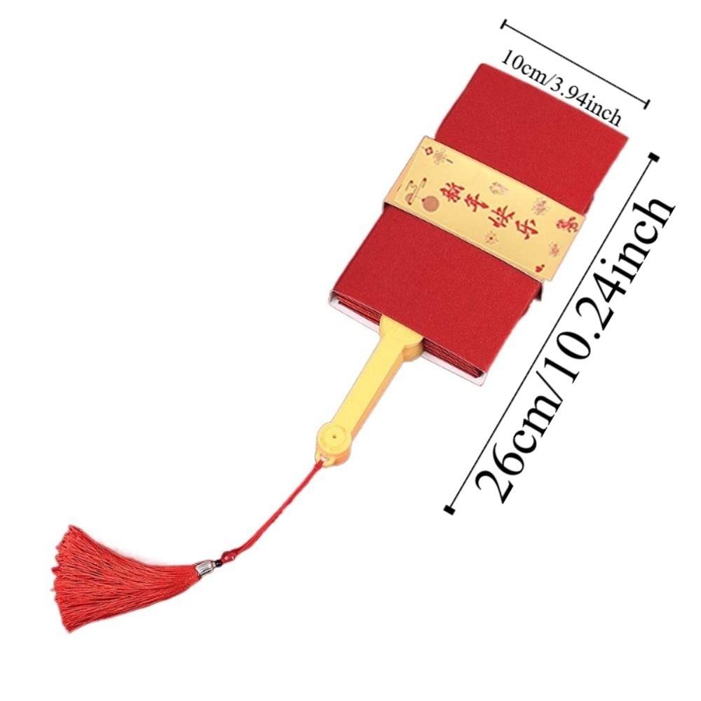 Traditional Fan Design Red Envelope 6/8/10 Cards Frosted Spring Festival Red Wallet Blessing Paper Hongbao