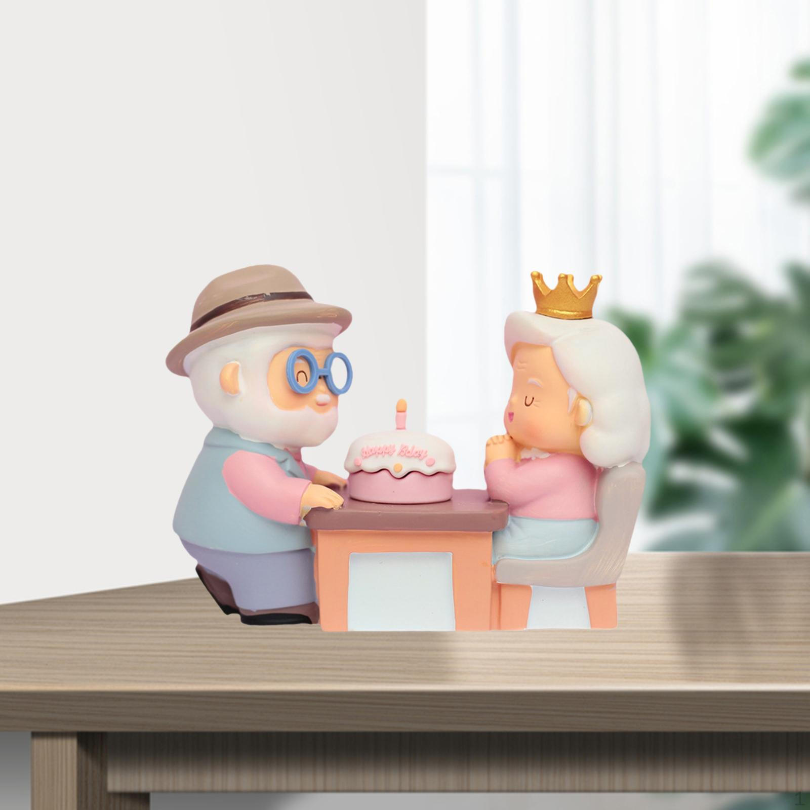 Creative Figurines Old Couples Micro Landscape Cake Wish