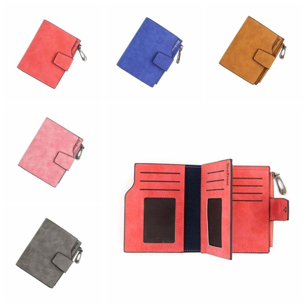 PU Leather Cash Purse Bag Large Capacity Short Wallets Portable Pocket Purse Wallet  Men Women