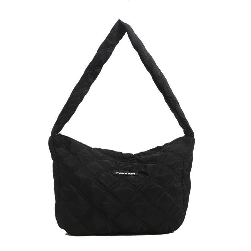 

Stylish Black Winter Cotton Shoulder Bag For Women With Large Capacity And Comfortable Design чёрный