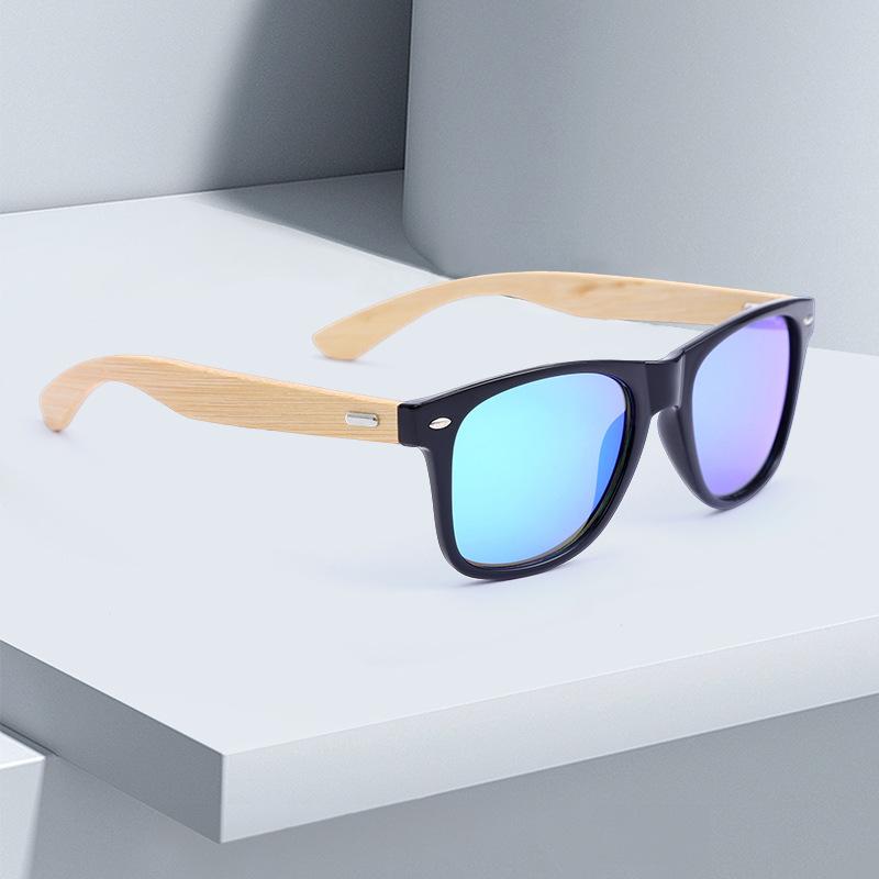 Trendy Color Changing Bamboo Wood Sunglasses Outdoor Travel Fishing Riding Sunscreen Sunglasses Wooden Frame