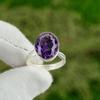 Oval Natural African Amethyst Daughter Multi Stone Boho Ring Jewelry 925 Silver