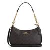 Teri 24 Classic Presbyopia Logo Artificial Leather and Regenerated Leather Shoulder Bag Medium Women's Dark Brown