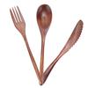 3Set Tableware Wooden Fork Spoon Knife Kit Kitchen Cutlery For Home Cafe Restaurant