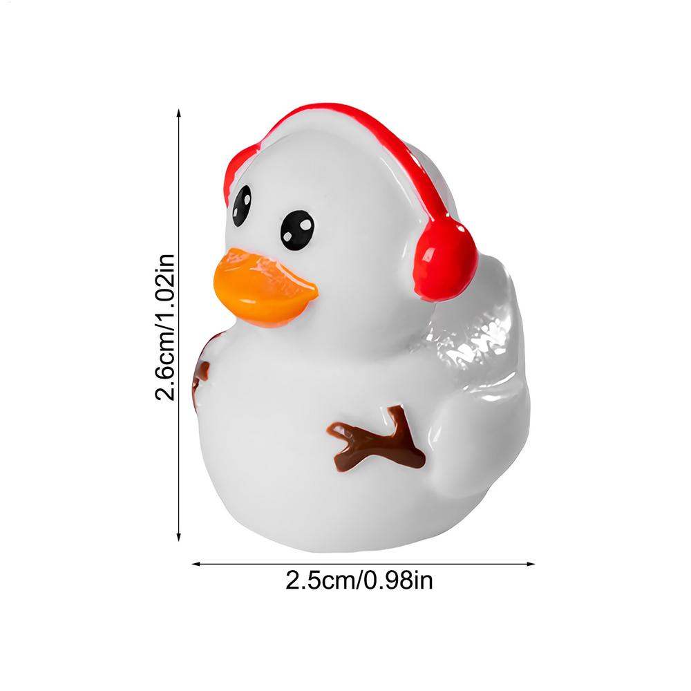 Mini Christmas Resin Ducks Desk Decor Animal Figures Party Bathroom Garden Classroom Cake Decoration Apartment Hotel