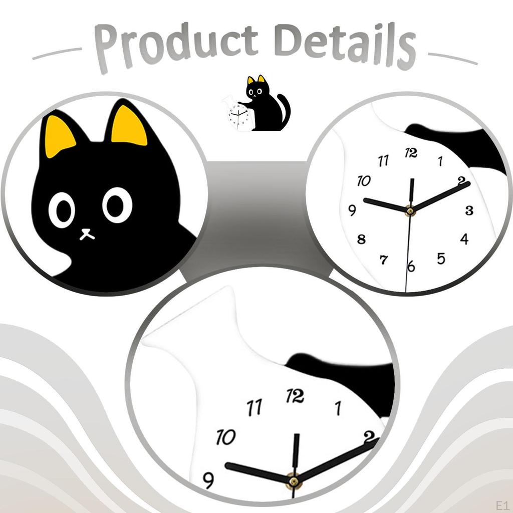 Acrylic Wall Clock Clock, Cartoon Silent Room Non Ticking for Nursery, Farmhouse, Bedroom Office