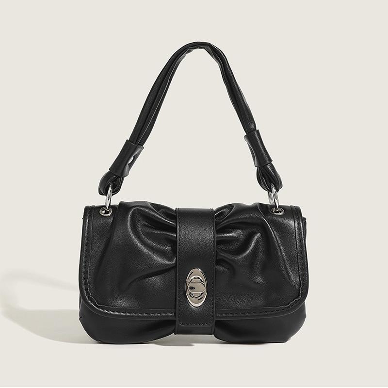 Портативная сумка для подмышек нишевого дизайна новая универсальная облачная сумка в стиле ретро высококачественная плиссированная сумка для женщин чёрный 2485₽