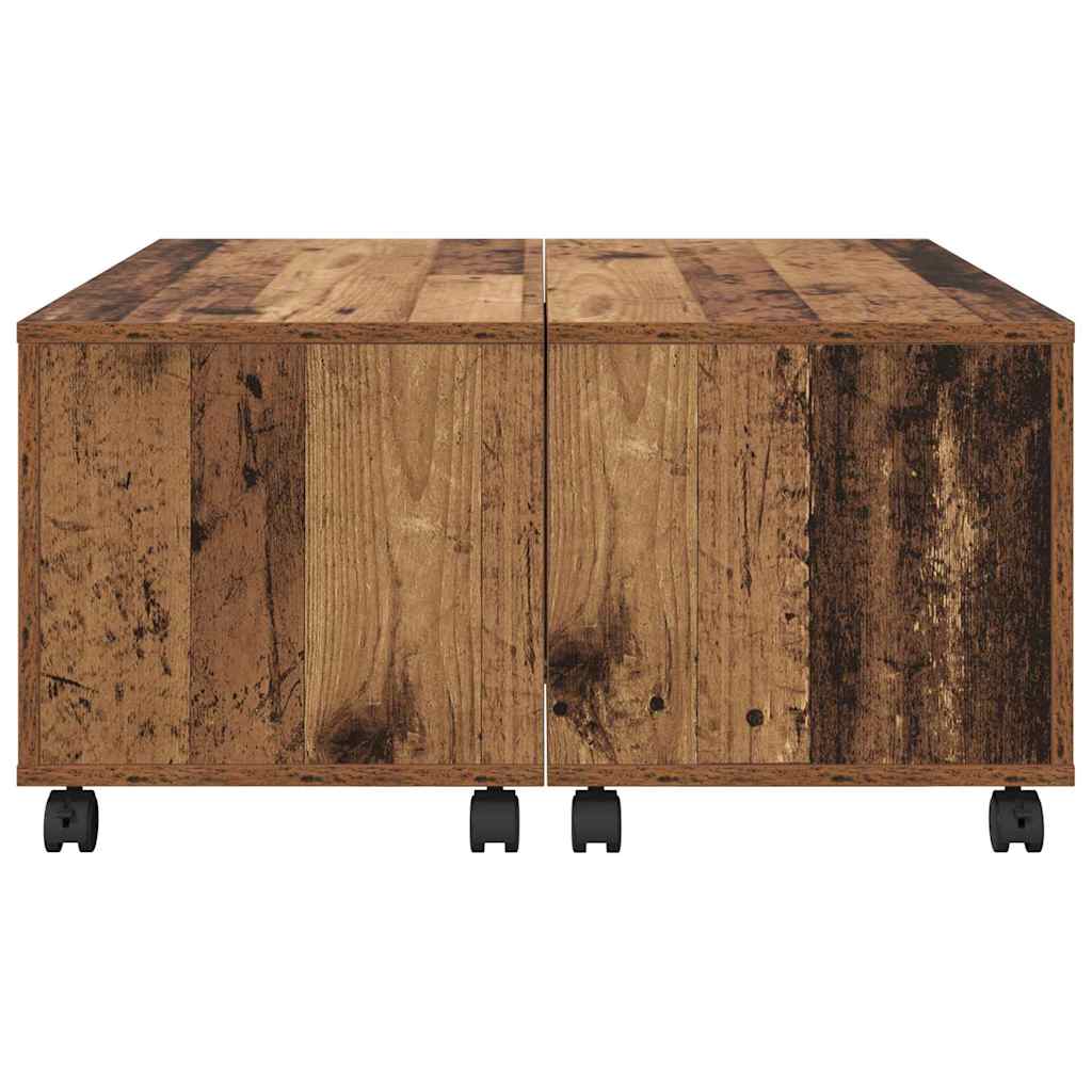 Coffee Table with Drawers Rustic Wood Look 75 x 75 x 38 cm Engineered Wood