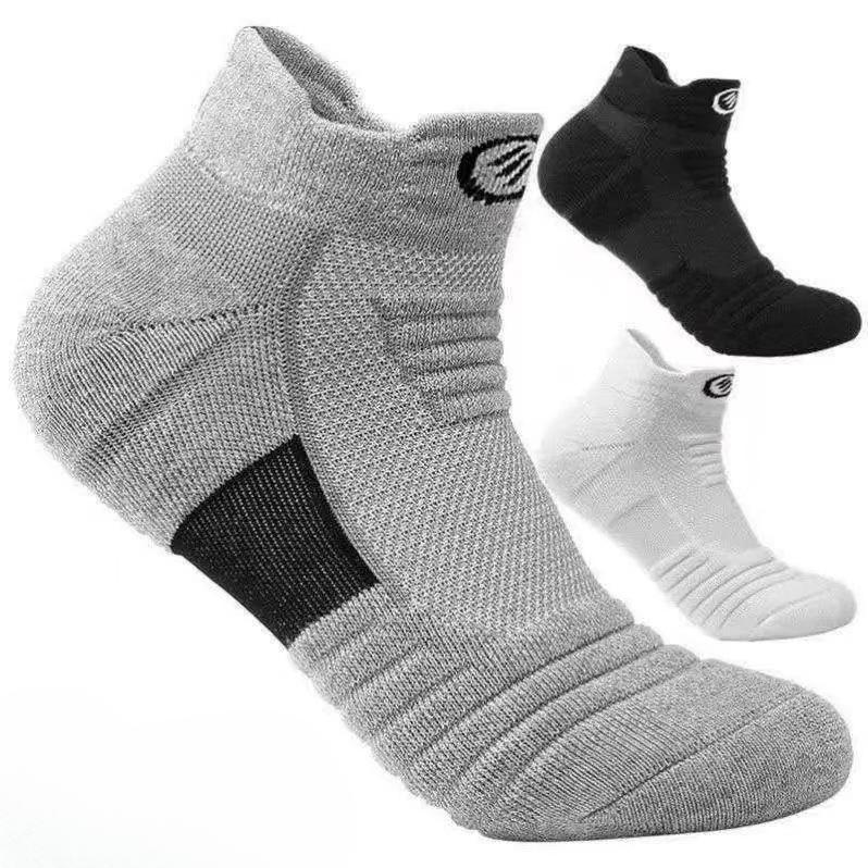 Men's Sports Socks, Spring and Summer Short Socks, Mesh Breathable Running and Basketball Socks, Thickened Towel Soles