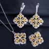 Micro-Set Zircon Earrings, Rings, Pendants, Three-Piece Small Set, Multi-Color Optional.