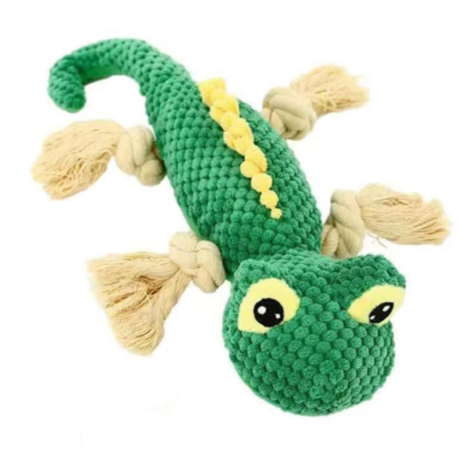 

Pet Toy Lizard Shape Resistant To Tearing And Biting, Barking Teething Cotton Rope To Reduce Boredom Plush Toy One Size зелёный