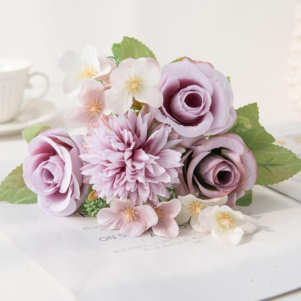 1/3PCS Artificial Flowers Silk Hydrangea Rose Holiday Wedding Bridal Bouquet Home Room Vase Table DIY Gift Scrapbook Decorations