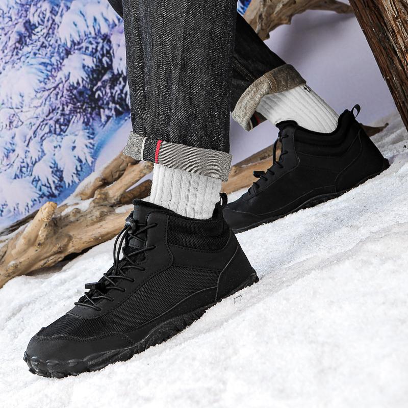 Warm Snow Boots Fashion High-top Winter Walking Shoes Men Women Plush Warm Cotton Shoes Non-slip Outdoor Hiking Sneakers