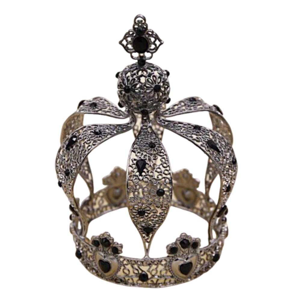 

1/2 шт. Барочная корона со стразами Элегантная свадебная тиара Инструмент для выпечки Свадебная повязка на голову Мероприятие-конкурс чёрный