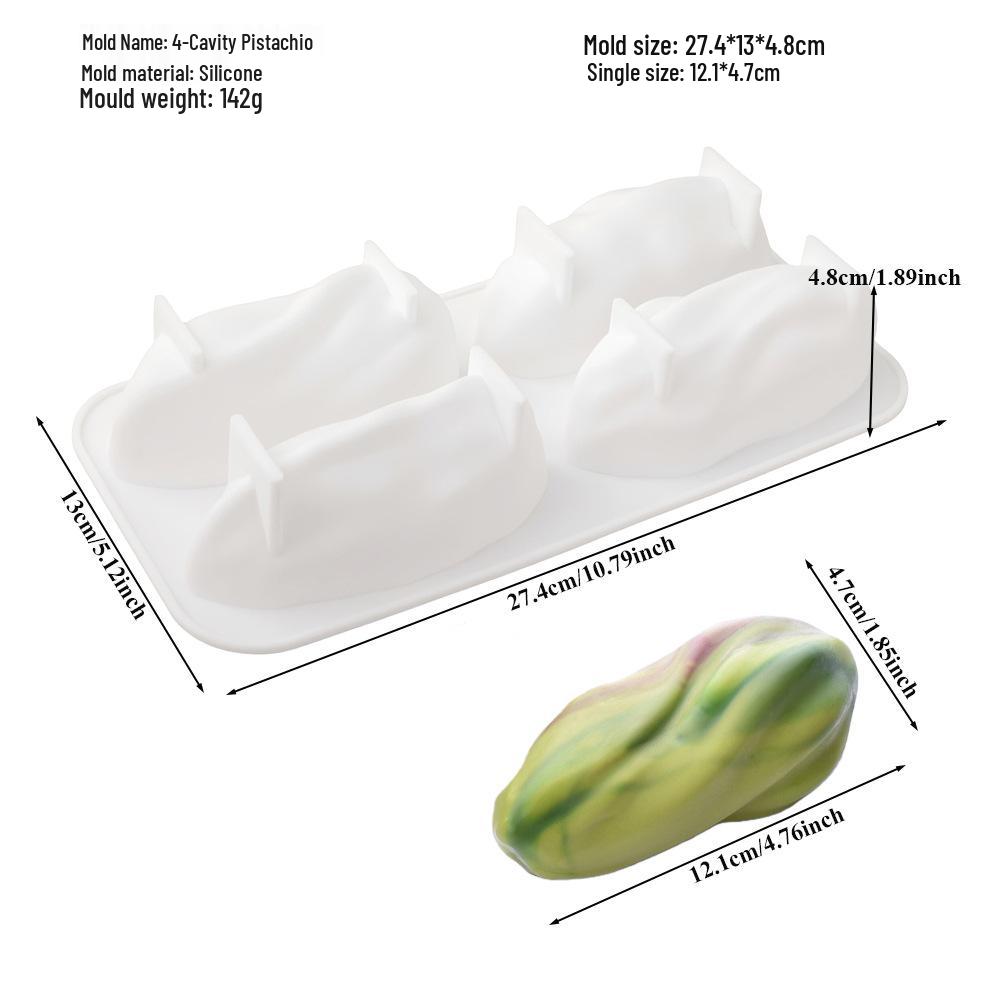 תבניות סיליקון לעוגות מוס פירות תלת-ממדיות: אגס, תפוח, אננס, אפרסק, דוריאן, פטל.