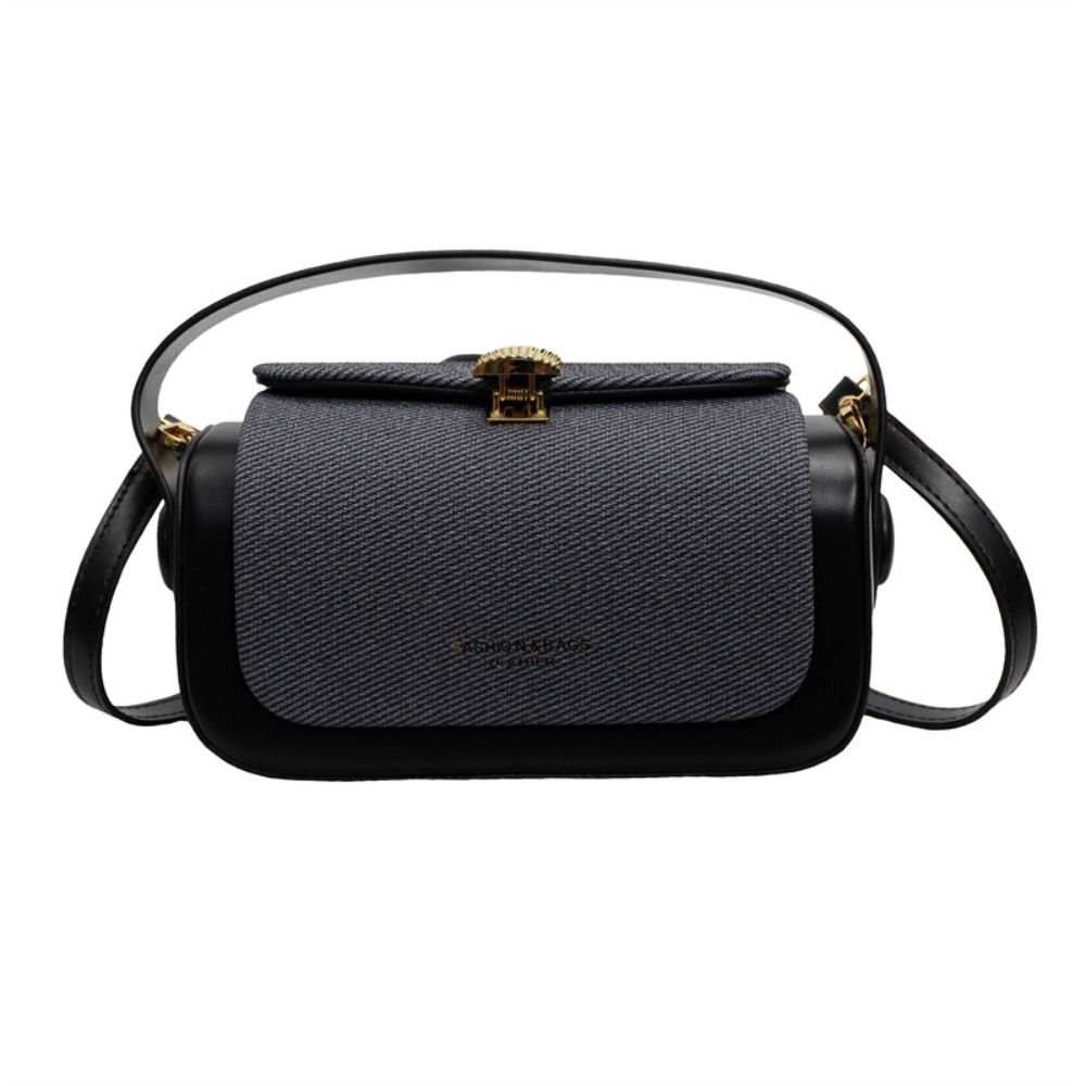 Chic Solid Color Shoulder Bag Box Shape Large Capacity Flap Handbag Leather Shoulder Satchels Women Evening Box Shape