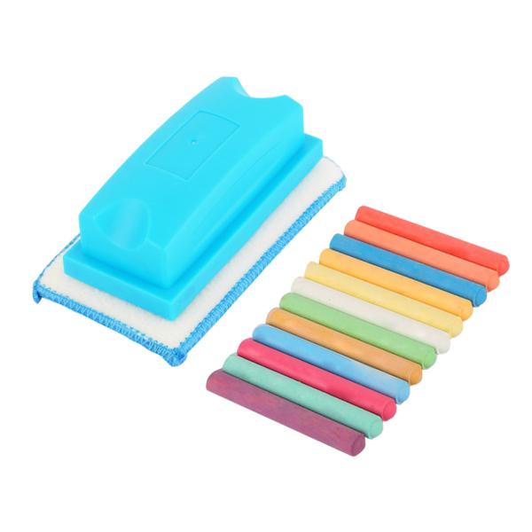 Buy 1pc Chalkboard Eraser with 12PCS Chalks Durable Practical Chalkboard Whiteboard Cleanser for