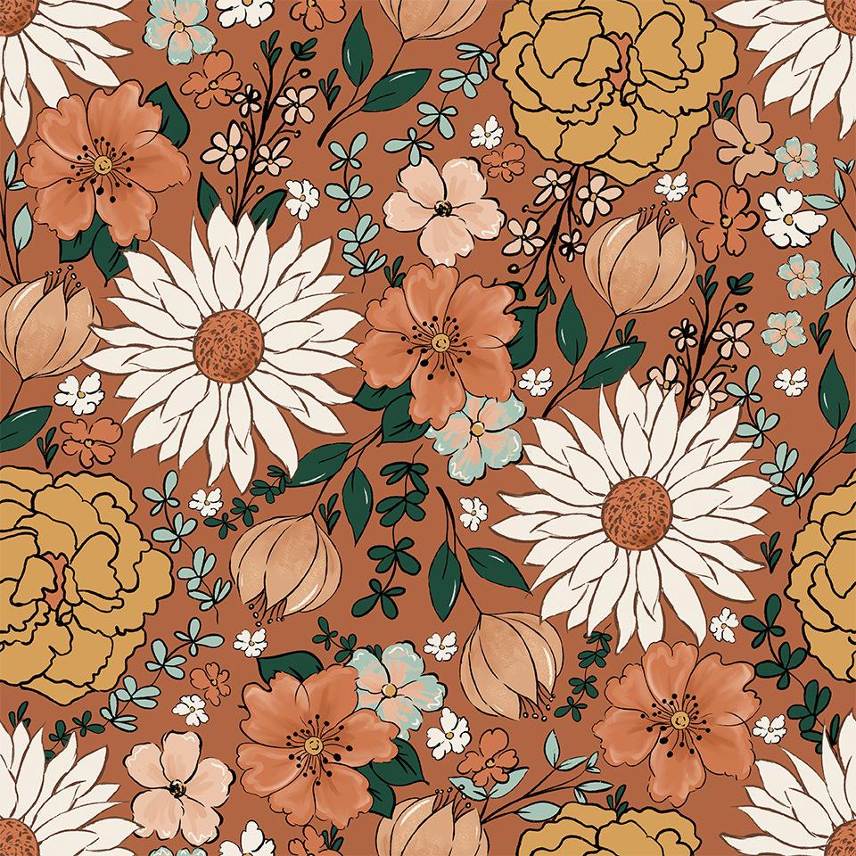 Retro Floral Peel and Stick Wallpaper Vintage Floral Wallpaper for Bedroom Living Room Renter Friendly Removable Contact Paper