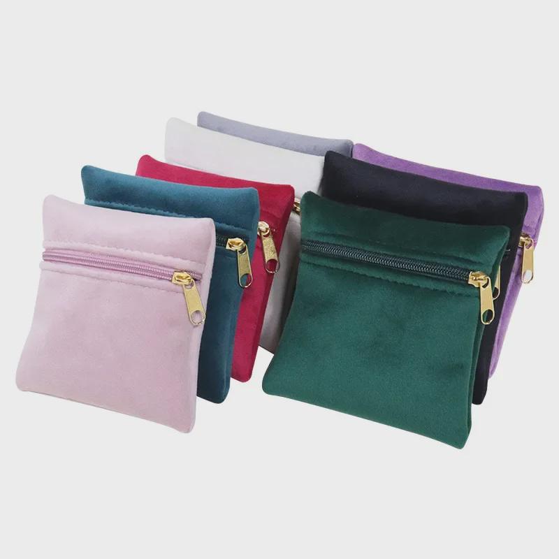 Velvet Zipper Jewelry & Ring Storage Bag with Hidden Buckle