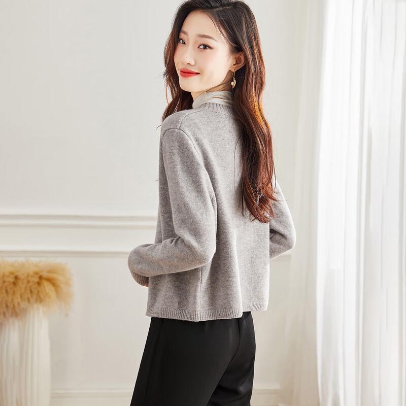 Women's 100% Wool Knit Cardigan