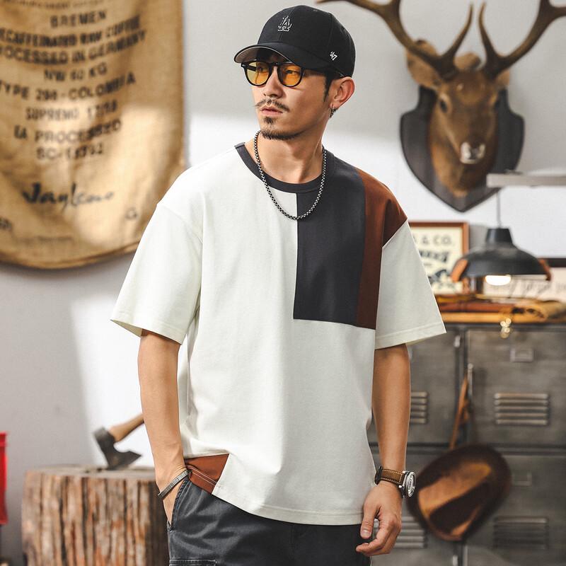 Men's Color-Block Stitching Casual T-Shirt