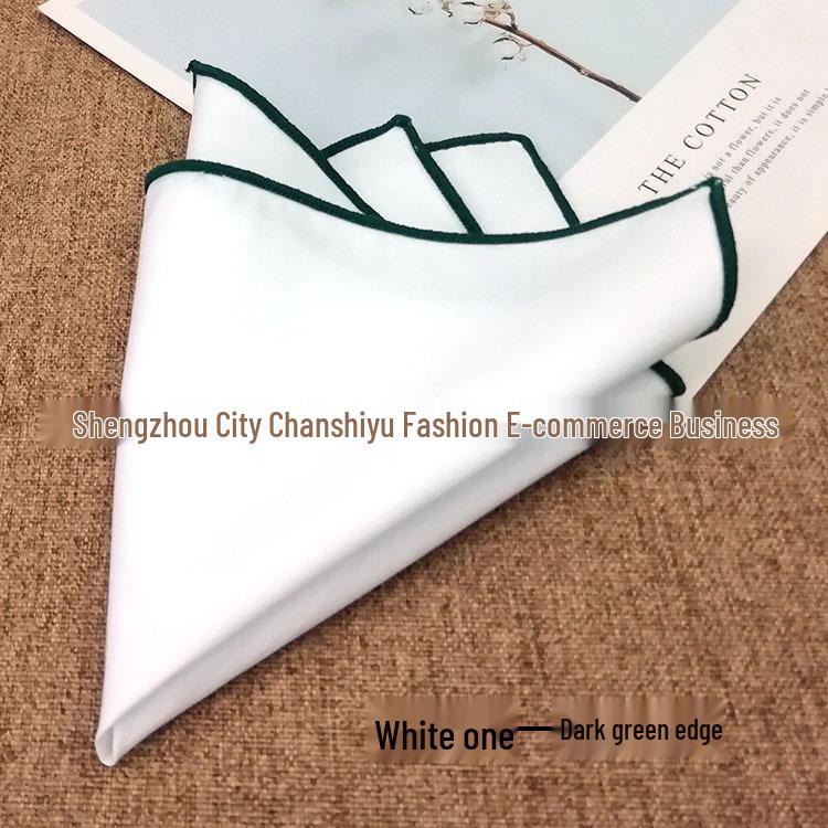 Elegant Pure White Cotton Men's Pocket Square 23cm