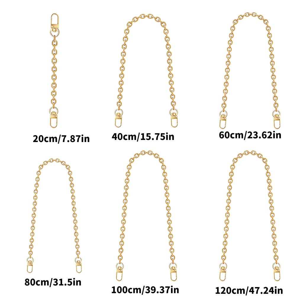 Chaîne de Portefeuille Sac à Main Chaînes Plates avec Boucles Métalliques Chaîne de Sangle pour Sac Bandoulière pour Sac à Main Portefeuille DIY Sac à Main Sac à Bandoulière Pochette