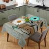 Summer Teal Daisy Flower Wood Grain Rectangle Tablecloth for Table Decor Reusable Kitchen Dining Tablecloth Holiday Party Decor