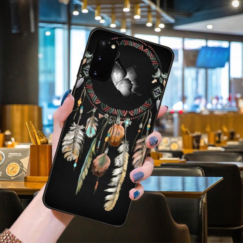 Dreamcatcher Dream Catcher Phone Case For Samsung Galaxy S6 S7 S8 S9 S10 S21 S22 Plus Ultra Soft Black Phone Cover
