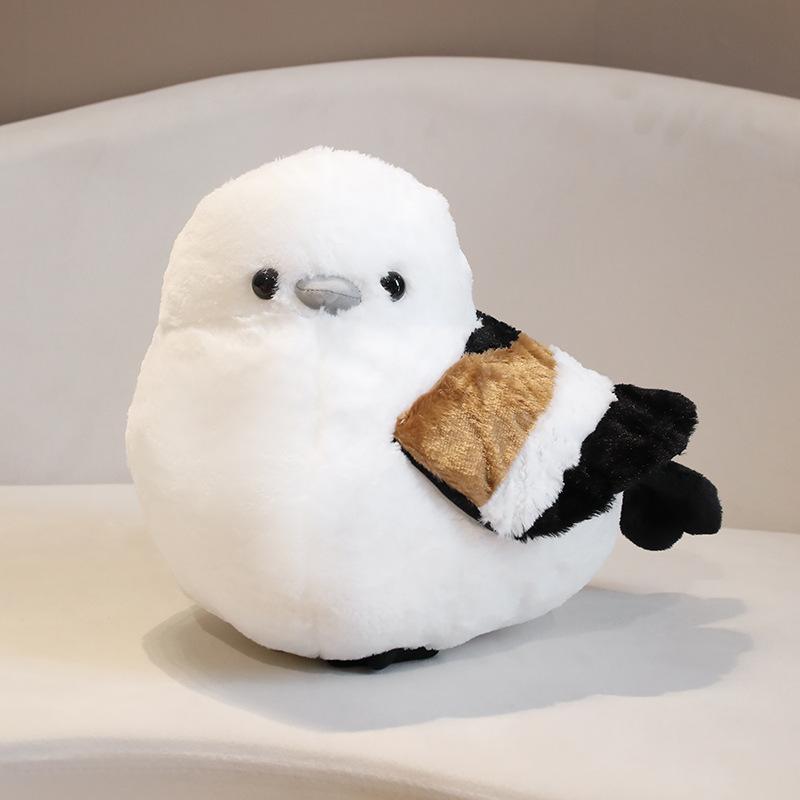 

Cute Crooked Head Hairy Long-Tailed Tit Plush Toy Sofa Throw Pillow Girl Gift Small Doll 25*25cm 0.28kg