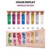 8pcs Body Gel Glitter Sequin Set Eyeshadow Mermaid Scale Liquid Glitter Gel Face Lip Hair Body Shimmer Sparkle Pigment Festival Party Makeup