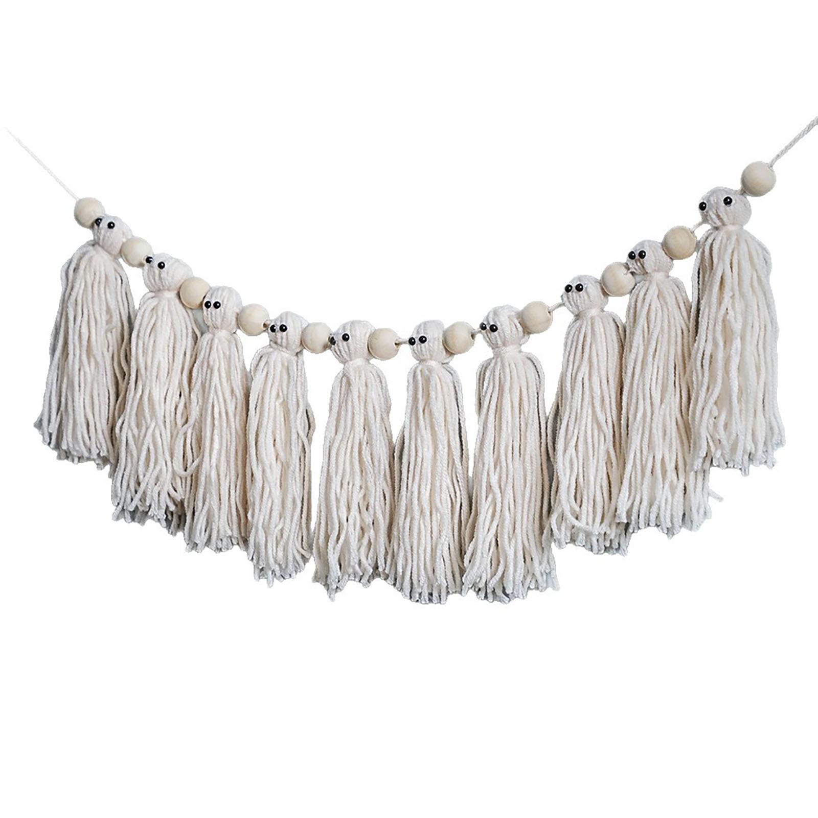 

Хэллоуин Креативный Тканый Вручную Флаг с Кисточками Настенный Подвесной Декор для Спальни One Size