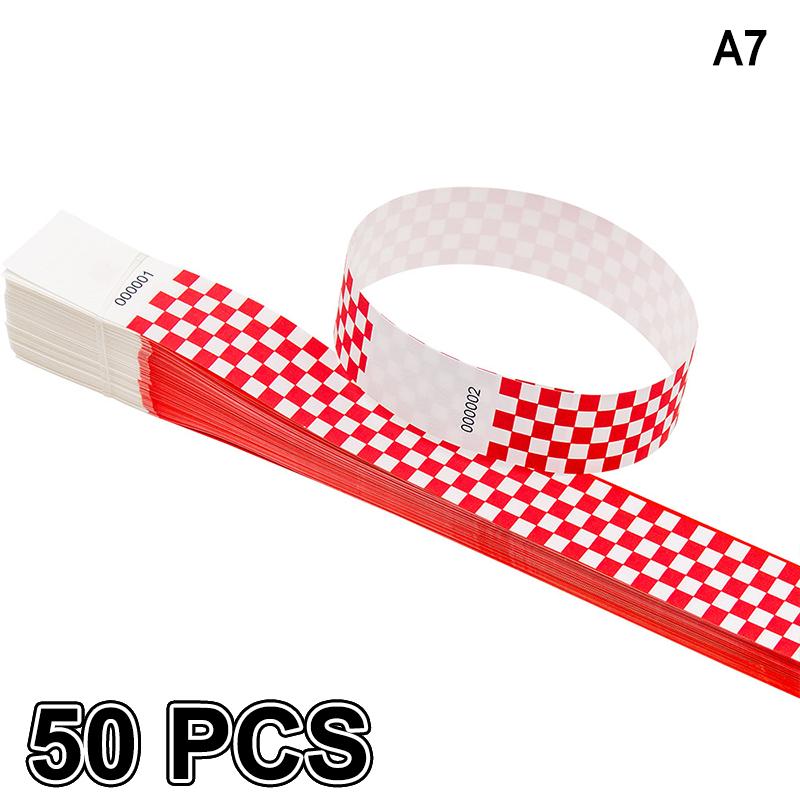 50/100Pcs Mosaic Pattern Colorful Paper Wristbands Waterproof Disposable Bracelets For Parties, Concerts, Festivals