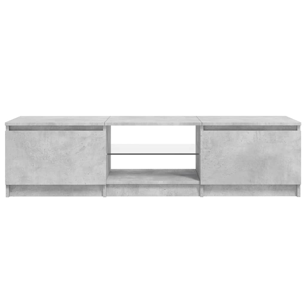 TV Cabinet with LED Lights Concrete Grey 140 X 40 X 36 Cm