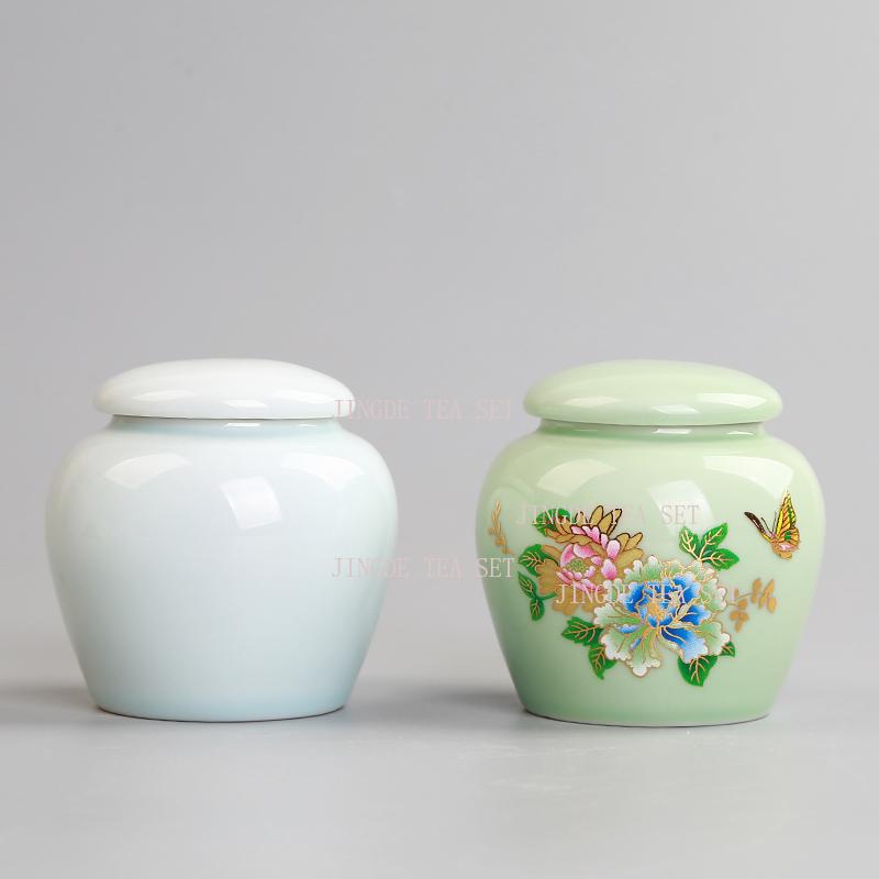 Small capacity ceramic storage sealed jar Pu erh black tea green tea portable tea storage bottle