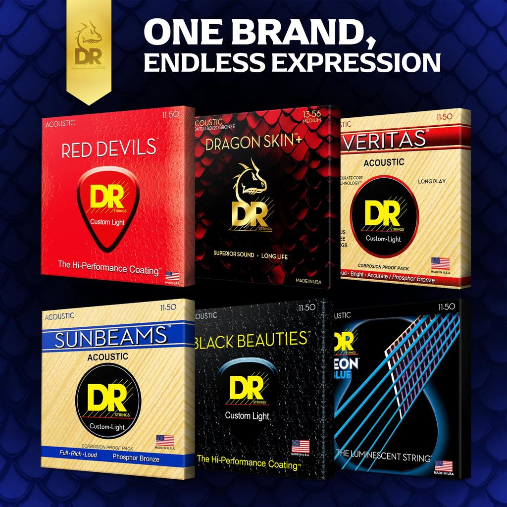 DR Strings Acoustic Guitar Strings DRAGON Phosphor Bronze SKIN+ DAP-12