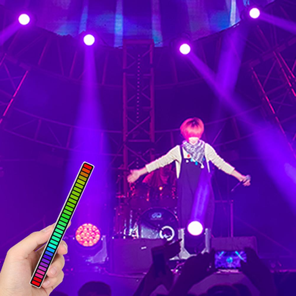 Voice-control Rhythm Light Stick for Car Home Party 32-Bit RGB Audio Spectrum Bar Pickup Ambient DJ LED Lights & Indicators LightsInterior Lighting