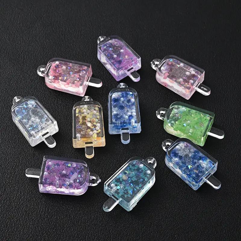 

Artworks Handicrafts Glow-in-Dark Resin Ice Cream Pendant Transparent Simulation Keychain DIY Craft Decor Accessories 10pcs разноцветный