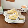 Baotou slippers women's summer outer wear 2025 new canvas shoes without heel versatile students half drag thick soles ins tide