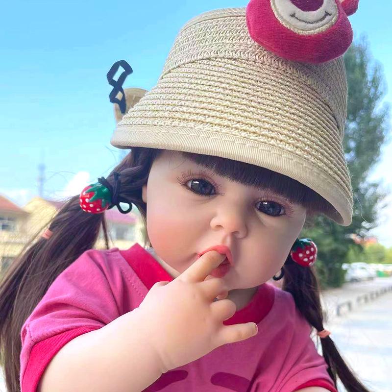 55CM Full Body Soft Silicone Reborn Toddler Doll Lifelike Soft Touch High Quality Doll Gifts for Children home Birthday Christmas gifts