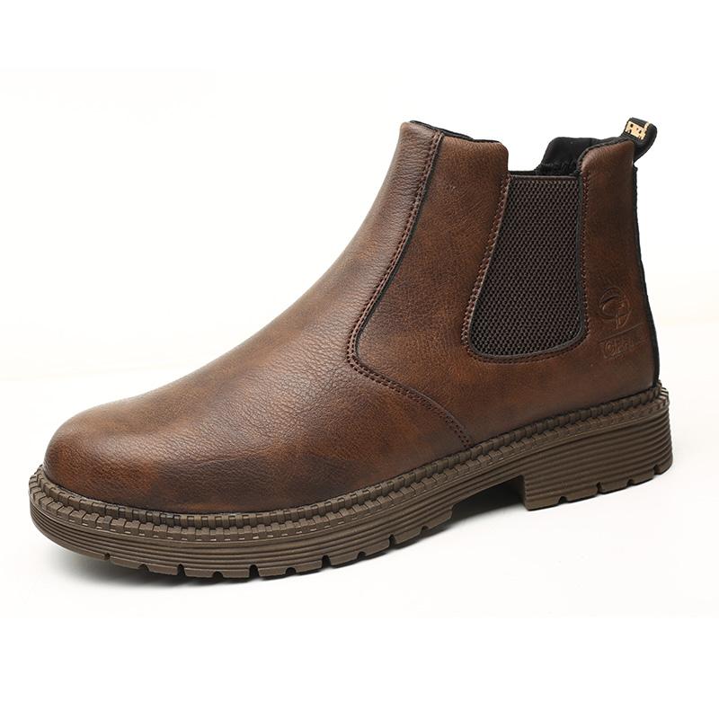 Men Safety Boots Steel Toe Shoes Work Shoes Leather Boots Indestructible Shoes Puncture-Proof Boots