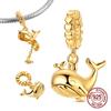 Copper Gold Whale Can Be Opened Pendants Locket Charms Fits Genuine Charms Bracelet Women DoItYourself Jewellery Gifts
