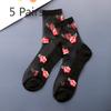 5 Pairs of Women's Summer Thin Fashion New Flower Tube Crystal Stockings