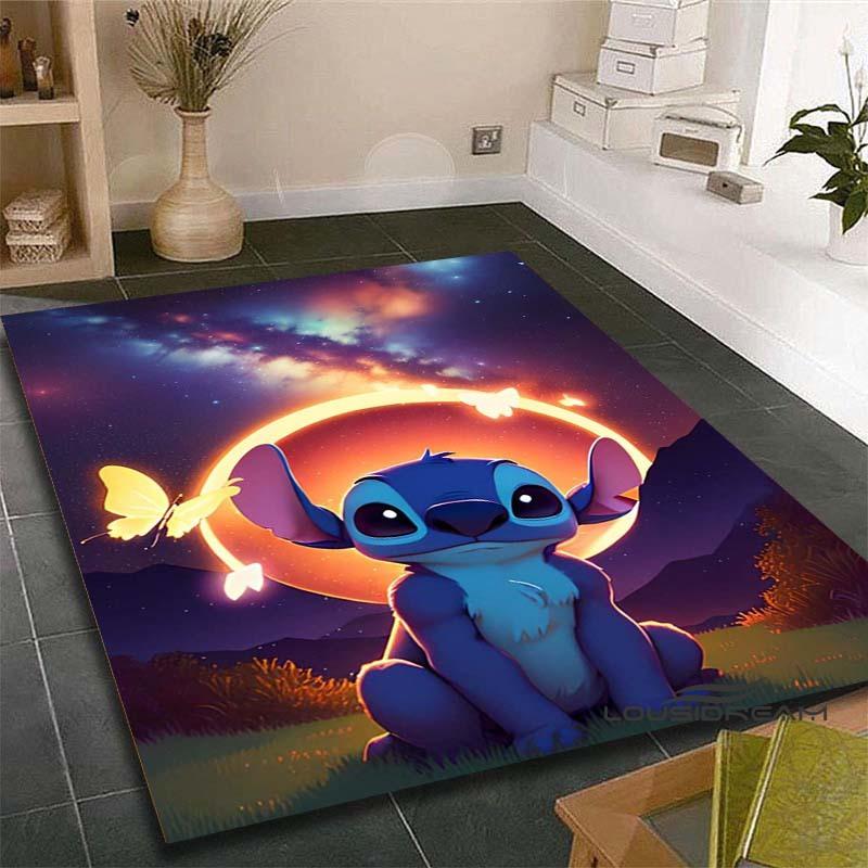 3D Cartoon Sci-fi Movie (Stitch) Rug, Suitable for Living Rooms, Children's Rooms, Bedrooms, Sofas, Doormats, and Other Home Déc